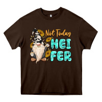 Chocolate Brown not today heifer cow gnome Heavy Core Tee - MaliasSmallBusiness