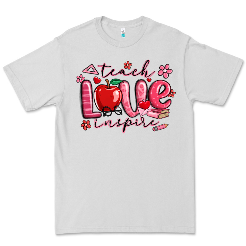 Teach Love Inspire Valentines Day Premium Tee by MaliasSmallBusiness | Teevron