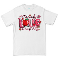 White teach love inspire valentines day Premium Tee - MaliasSmallBusiness