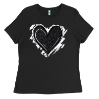 Black black glitter heart Ladies Tee - Jasminsmagicworld