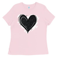 Bubblegum Pink black glitter heart Ladies Tee - Jasminsmagicworld