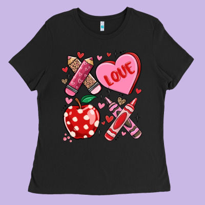 Valentine Xoxo Teacher Ladies Tee Designed By Maliassmallbusiness