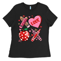 Black valentine xoxo teacher Ladies Tee - MaliasSmallBusiness