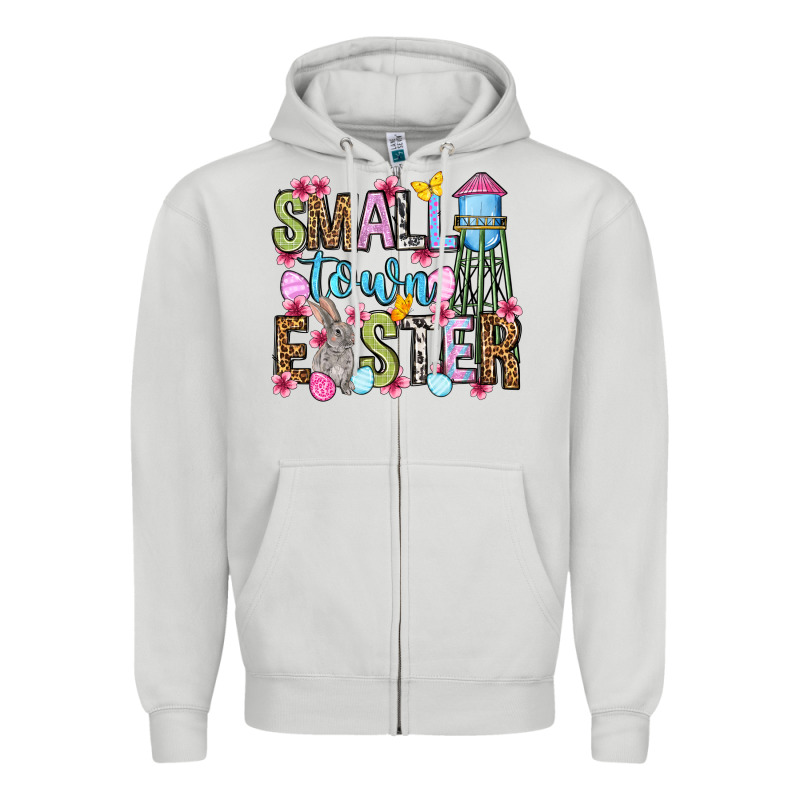 Easter Day Small Town Easter Zipper Hoodie by OliviaCreatesArt | Teevron