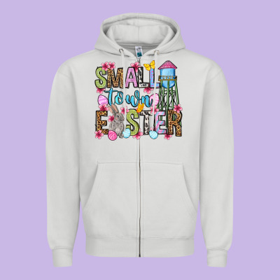 Easter Day Small Town Easter Zipper Hoodie Designed By Oliviacreatesart