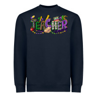 Navy teacher mardi gras Heavyweight Sweatshirt - CowGirlArtShop