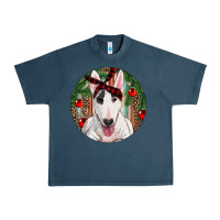 Midnight Navy Christmas Bull Terrier Urban Heavy Tee - RanaPortraitStore