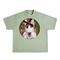 Oil Green Christmas Bull Terrier Urban Heavy Tee - RanaPortraitStore