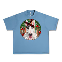 Pebble Blue Christmas Bull Terrier Urban Heavy Tee - RanaPortraitStore
