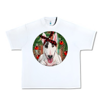 White Christmas Bull Terrier Urban Heavy Tee - RanaPortraitStore