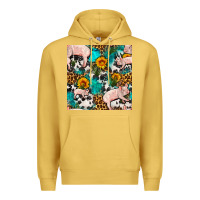 Antique Gold american yorkshire pig seamless pattern Premium Hoodie - FaDigitalArtStudio