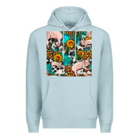 Blue Mist american yorkshire pig seamless pattern Premium Hoodie - FaDigitalArtStudio