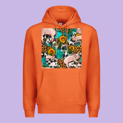 American Yorkshire Pig Seamless Pattern Premium Hoodie Designed By Fadigitalartstudio