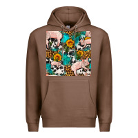 Chestnut american yorkshire pig seamless pattern Premium Hoodie - FaDigitalArtStudio