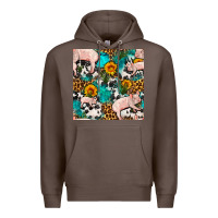 Coffee american yorkshire pig seamless pattern Premium Hoodie - FaDigitalArtStudio