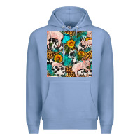 Colony Blue american yorkshire pig seamless pattern Premium Hoodie - FaDigitalArtStudio