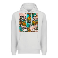 Dove Grey american yorkshire pig seamless pattern Premium Hoodie - FaDigitalArtStudio