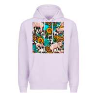 Lilac american yorkshire pig seamless pattern Premium Hoodie - FaDigitalArtStudio