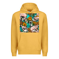 Mustard american yorkshire pig seamless pattern Premium Hoodie - FaDigitalArtStudio