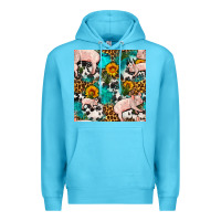Ocean Blue american yorkshire pig seamless pattern Premium Hoodie - FaDigitalArtStudio
