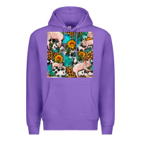 Purple american yorkshire pig seamless pattern Premium Hoodie - FaDigitalArtStudio