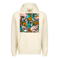 Sandshell american yorkshire pig seamless pattern Premium Hoodie - FaDigitalArtStudio