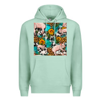 Seafoam american yorkshire pig seamless pattern Premium Hoodie - FaDigitalArtStudio
