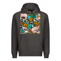 Smoke american yorkshire pig seamless pattern Premium Hoodie - FaDigitalArtStudio