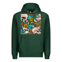 Sports Green american yorkshire pig seamless pattern Premium Hoodie - FaDigitalArtStudio