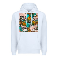 White american yorkshire pig seamless pattern Premium Hoodie - FaDigitalArtStudio