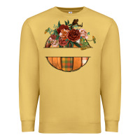 Antique Gold customize floral pumpkin Premium Sweatshirt - BundleAndBundleShop