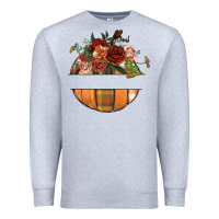 Heather Grey customize floral pumpkin Premium Sweatshirt - BundleAndBundleShop