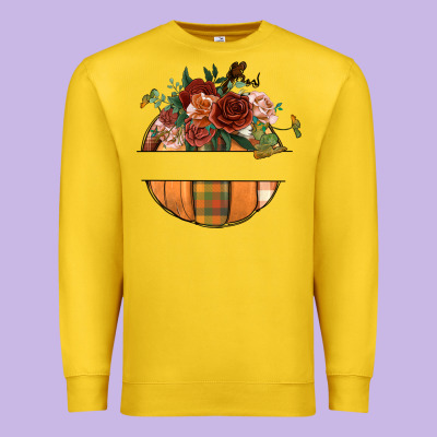 Customize Floral Pumpkin Premium Sweatshirt Designed By Bundleandbundleshop