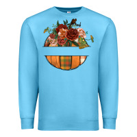 Ocean Blue customize floral pumpkin Premium Sweatshirt - BundleAndBundleShop