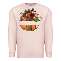Pale Pink customize floral pumpkin Premium Sweatshirt - BundleAndBundleShop