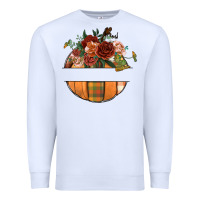 White customize floral pumpkin Premium Sweatshirt - BundleAndBundleShop