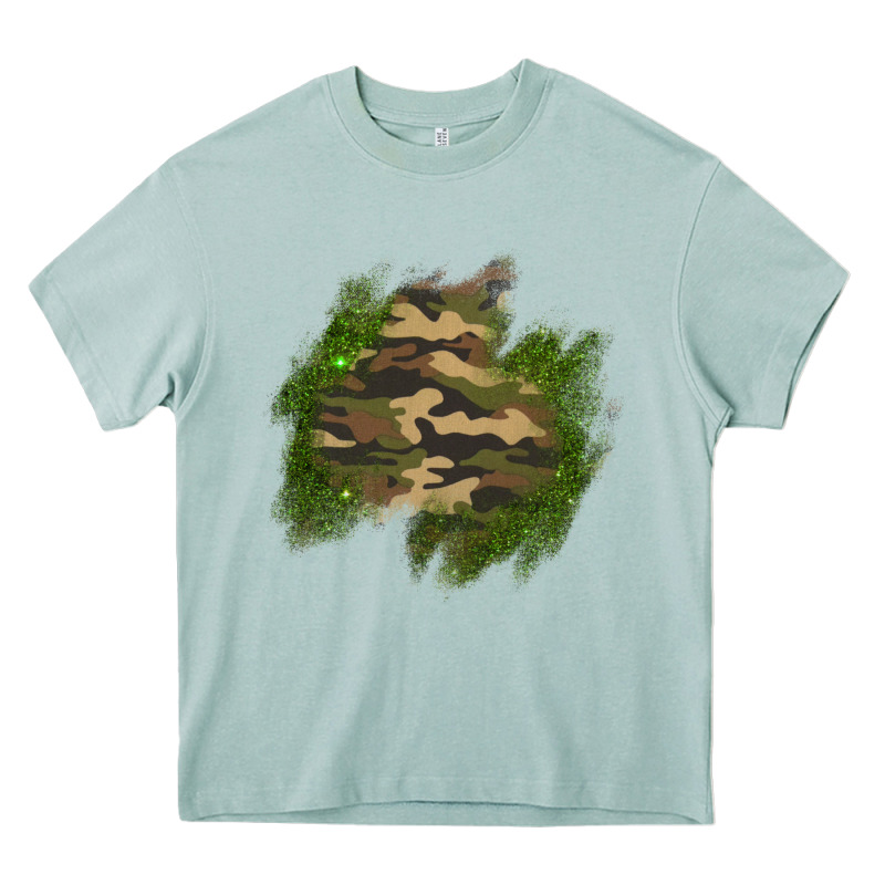 Camouflage Glitter Patch Heavy Core Tee by AdoDesignShop | Teevron
