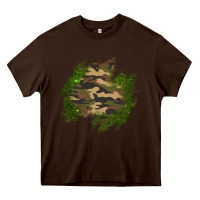 Chocolate Brown camouflage glitter patch Heavy Core Tee - AdoDesignShop