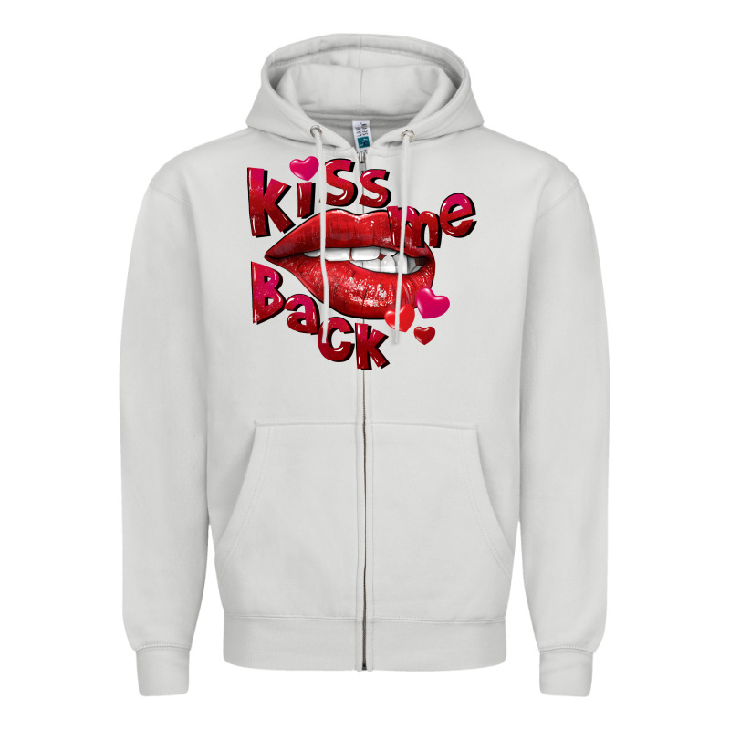 Kiss Me Back Valentine's Day Zipper Hoodie by FaDigitalArtStudio | Teevron