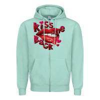 Seafoam Kiss me back Valentine's Day Zipper Hoodie - FaDigitalArtStudio