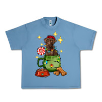 Pebble Blue Christmas coffee cup with Labrador Urban Heavy Tee - RanaPortraitStore