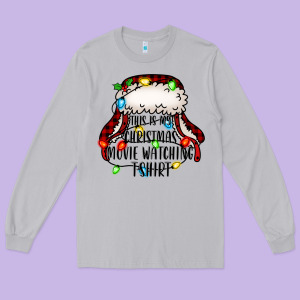 This Is My Christmas Movie Watching Long Sleeve Tee Designed By Jasminsmagicworld
