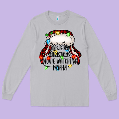 This Is My Christmas Movie Watching Long Sleeve Tee Designed By Jasminsmagicworld