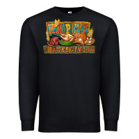 Black happy thanksgiving Premium Sweatshirt - FaDigitalArtStudio
