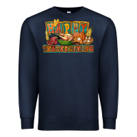 Navy happy thanksgiving Premium Sweatshirt - FaDigitalArtStudio