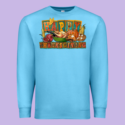 Happy Thanksgiving Premium Sweatshirt Designed By Fadigitalartstudio