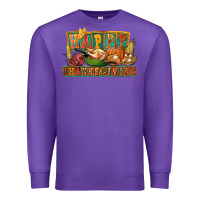 Purple happy thanksgiving Premium Sweatshirt - FaDigitalArtStudio