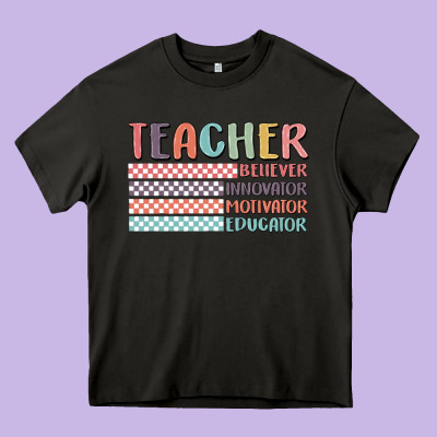 Retro Teacher Heavy Core Tee Designed By Maliassmallbusiness