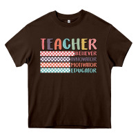 Chocolate Brown retro teacher Heavy Core Tee - MaliasSmallBusiness