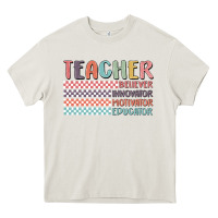 Cream retro teacher Heavy Core Tee - MaliasSmallBusiness